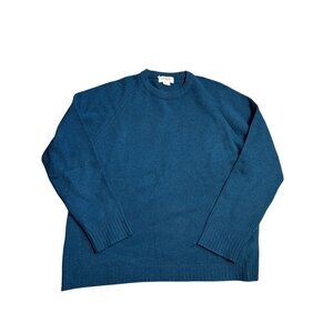 J. Crew Mens Blue 100% Wool Sweater XXL Crewneck Pullover